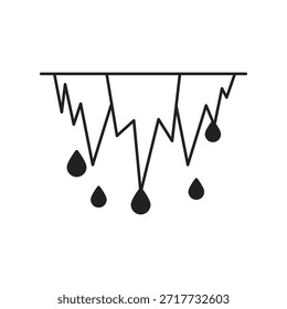 Icono de estalactita con fondo blanco Vector Ilustración de stock