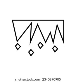 Vector de símbolos de icono lineal de Stalactite. Icono de estanqueidad de contorno negro