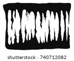 stalactites in the cave. cartoon vector black silhouettes. illustration on white background
