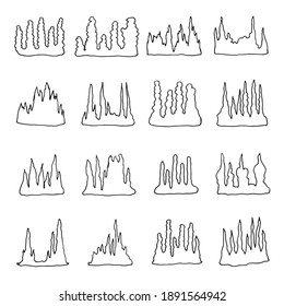 stalactites vector sketches set vector