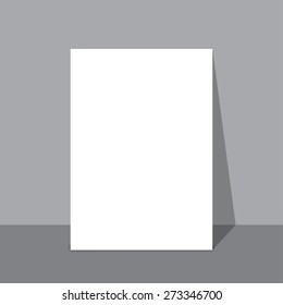Stale piece of paper on the wall with shadow vector