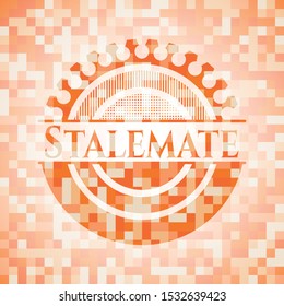 Stalemate orange mosaic emblem with background