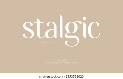 Stalgic typography beauty fashion elegant minimalist serif italic fonts decorative wedding vintage retro logos. Minimal luxury font alphabet logo. Vector illustration