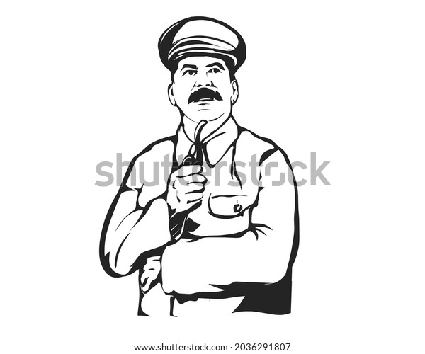 Stalin Black White Vector Art Illustration Stock Vector (Royalty Free ...