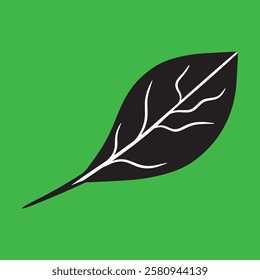 stalk green decorative leaf logo Flat style