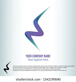 Stalk leaf logo, with gradient color, vector