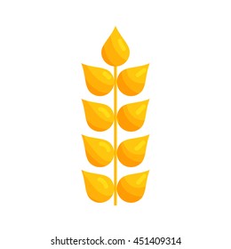 Stalk of ripe barley icon in cartoon style on a white background