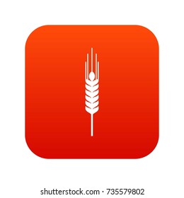 Stalk of ripe barley icon digital red for any design isolated on white vector illustration