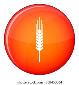 Stalk of ripe barley icon in red circle isolated on white background vector illustration