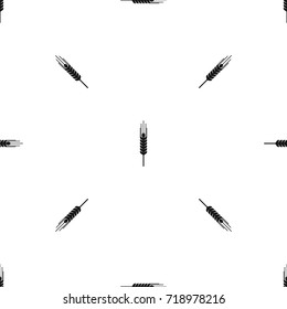 Stalk of ripe barley pattern repeat seamless in black color for any design. Vector geometric illustration