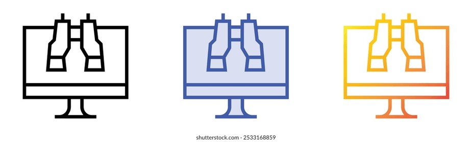 stalking icon. Linear, Blue Fill and Gradient Style Design Isolated On White Background