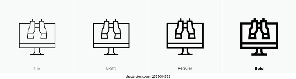 stalking icon. Thin, Light Regular And Bold style design isolated on white background