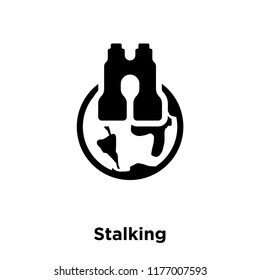 Stalking icon vector isolated on white background, logo concept of Stalking sign on transparent background, filled black symbol