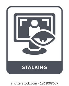 stalking icon vector on white background, stalking trendy filled icons from Cyber collection, stalking simple element illustration