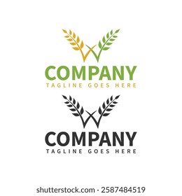 stalks of wheat agriculture vector logo design concept