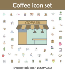 Stall of coffee colored icon. Coffee icons universal set for web and mobile