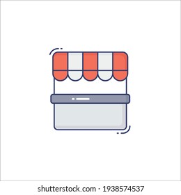 Stall Flat Icon Isolated On White Background
