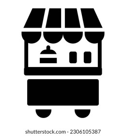 stall food glyph icon illustration vector graphic