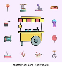 stall with hot corn colored icon. circus icons universal set for web and mobile