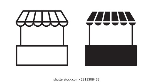 Stall icon black and white vector..