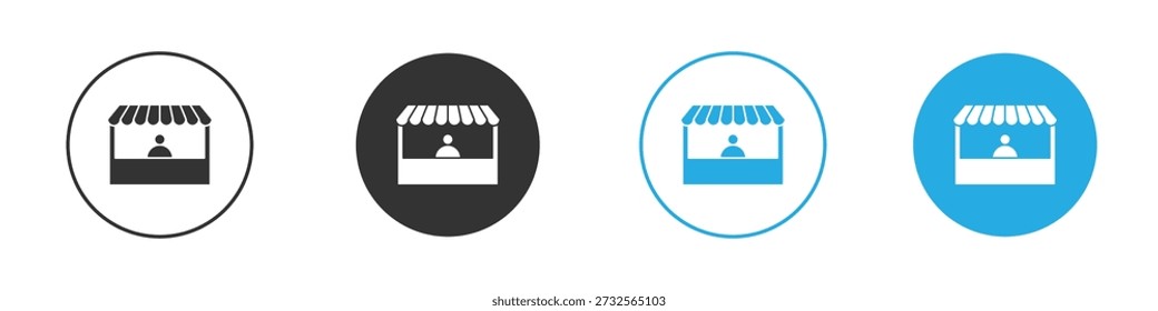Stall icons Set in Flat Vector Style