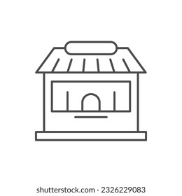 Icono de línea de paro o quiosco