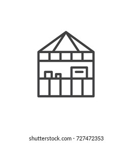 Stall line icon, outline vector sign, linear style pictogram isolated on white. Symbol, logo illustration. Editable stroke