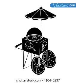  stall shop and cart, vector illustration