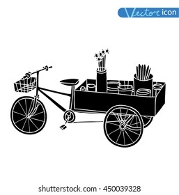 stall shop and cart, vector illustration