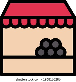 stall vector color line icon