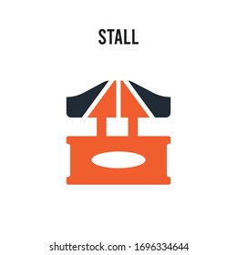 Stall vector icon on white background. Red and black colored Stall icon. Simple element illustration sign symbol EPS