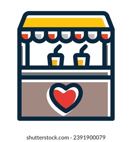 Stall Vector Thick Line Filled Dark Colors Icons For Personal And Commercial Use.
