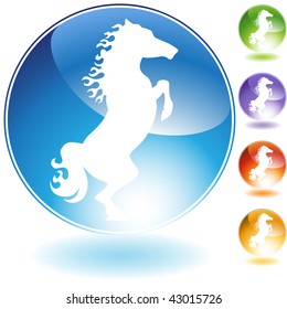 Stallion Kristall einzeln auf weißem Hintergrund.