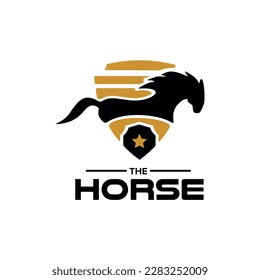Stallion emblem modern vector logo design