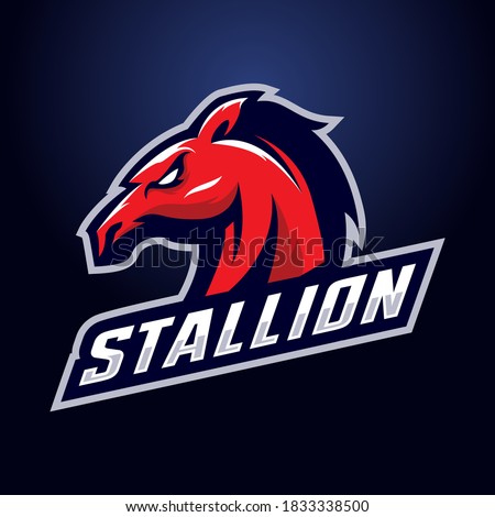 Stallion head mascot logo design