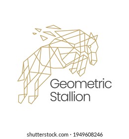 stallion horse geometric polygonal logo vector icon illustration