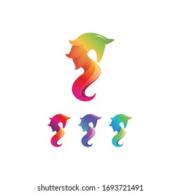 Stallion Horse Gradient Logo Template

