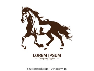 Stallion Horse logo icon vector silhouette isolated on white background