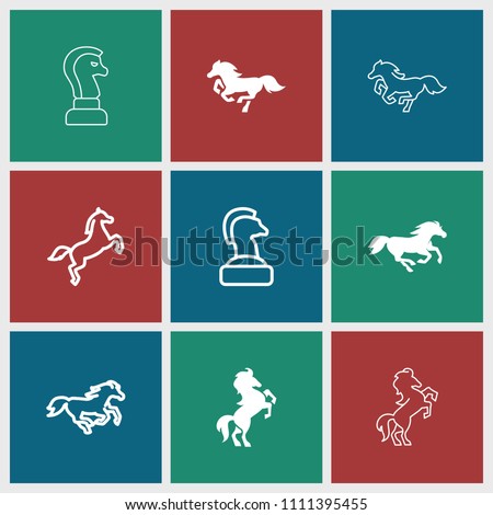 Stallion icon. collection of 9 stallion filled and outline icons such as horse. editable stallion icons for web and mobile.
