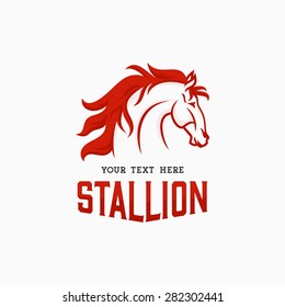 The Stallion Logo concept. Horse Head Icon. The horse head logo design template - Vector Illustration