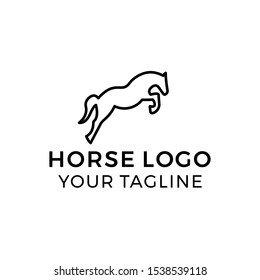 
A Stallion Running Mono Line for The Design Logo
