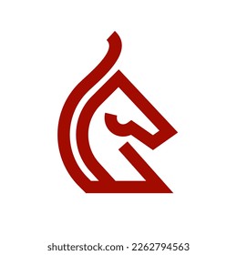 stallion simple line icon logo vector design, modern logo pictogram. horse logo design in line style vector
