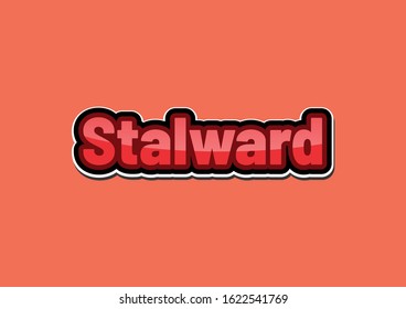 Stalward-text vector design illustration with red concept