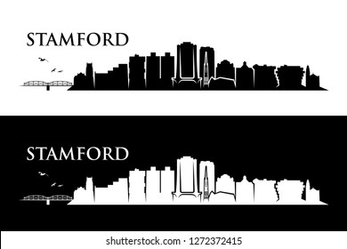 Stamford skyline - Connecticut, United States of America, USA - vector illustration