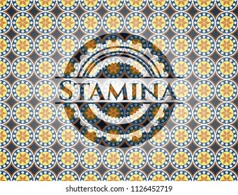  Stamina arabesque emblem background. arabic decoration.