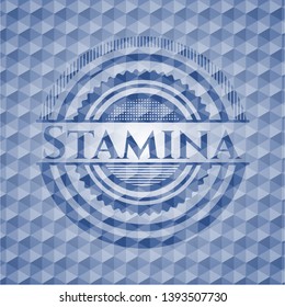 Stamina blue polygonal emblem. Vector Illustration. Detailed.
