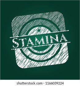 Stamina chalkboard emblem on black board