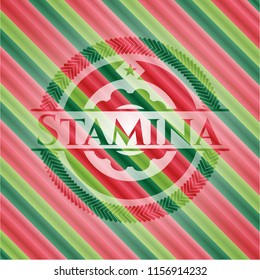 Stamina christmas colors style badge.