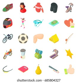 Stamina icons set. Cartoon set of 25 stamina icons for web isolated on white background