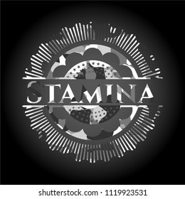 Stamina on grey camo texture